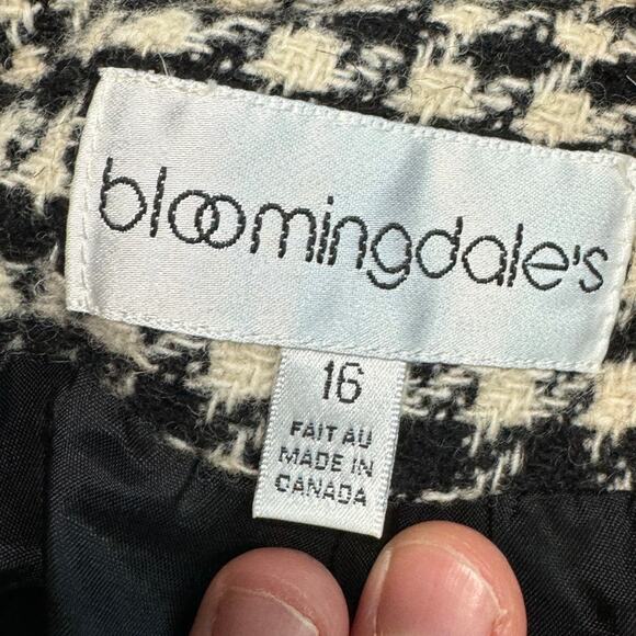 NEW Bloomingdales Women's Vintage 90's Wool Plaid Overcoat Cropped Peacoat - Picture 7 of 10